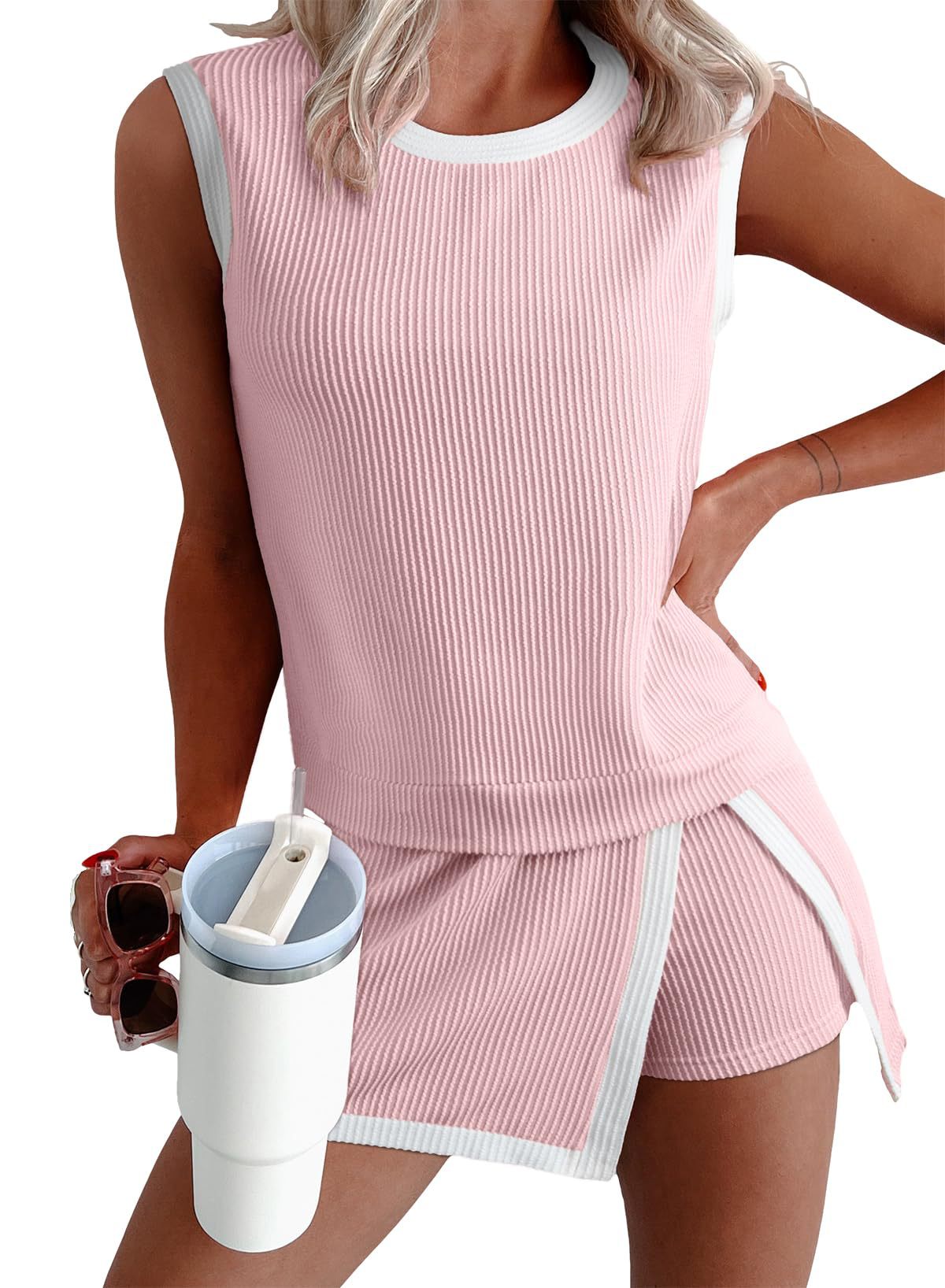 Women's Summer Set Short-sleeved T-shirt Two Pieces Shorts