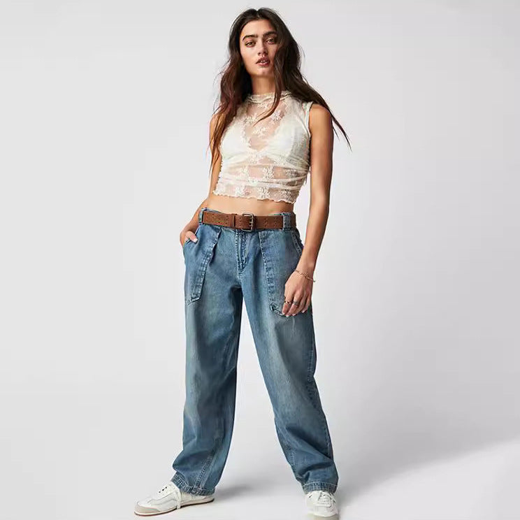 High Waist Casual Wide Leg Trousers Pants