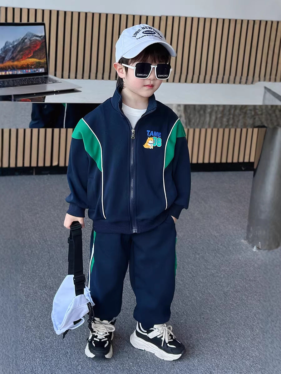 Children's Ruffle Handsome Autumn Clothes Leisure Sports Children's Suit