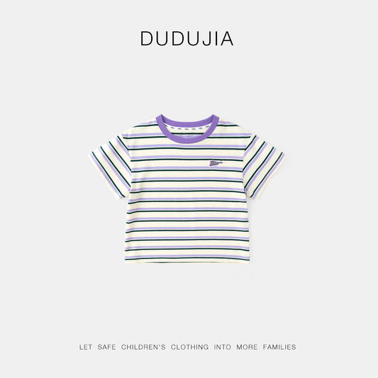 Children's Cotton Summer Clothes Boys Striped Top Children's T-shirt