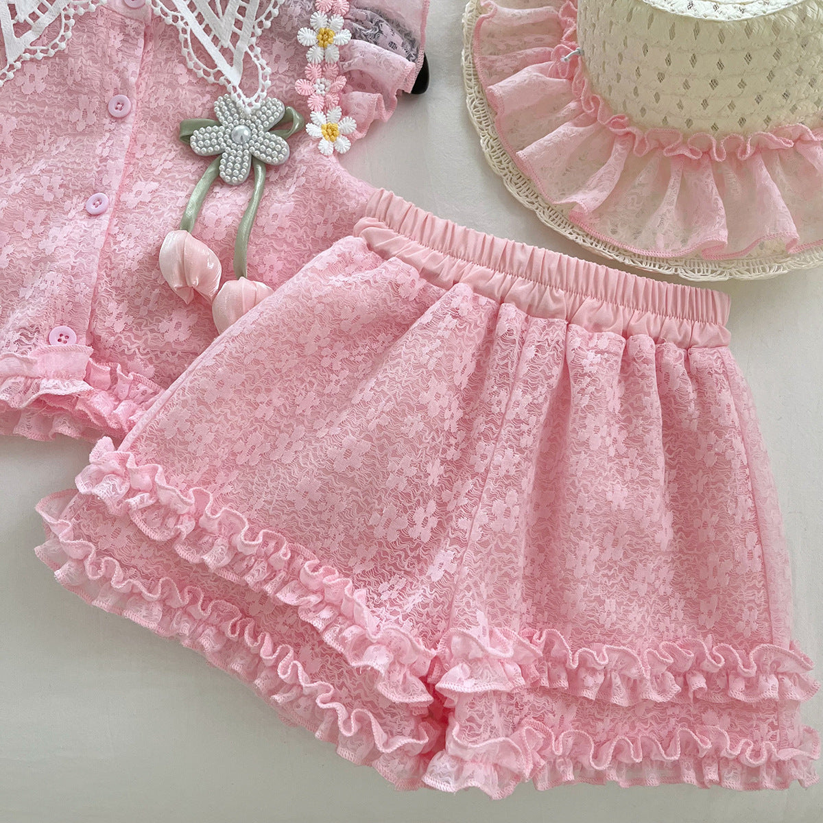 Summer Fashionable Princess Dress Two-piece Set Children's Suit
