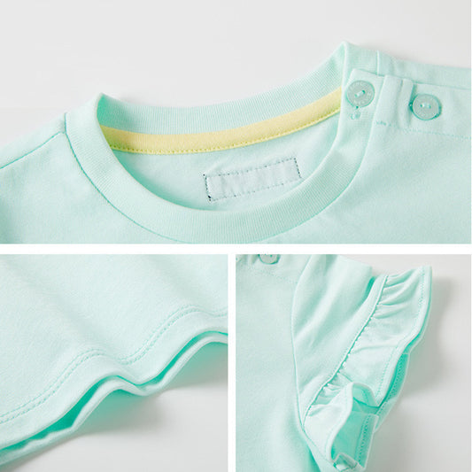 Cute Clouds Soft Breathable Knitted Flying Children's T-shirt