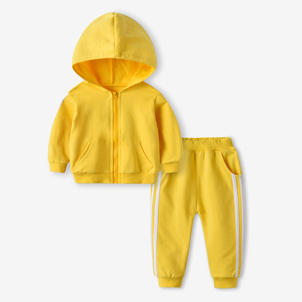 Women's & Men's Zipper Hoodle Leg Shaping Harem Pants Two-piece Children's Suit