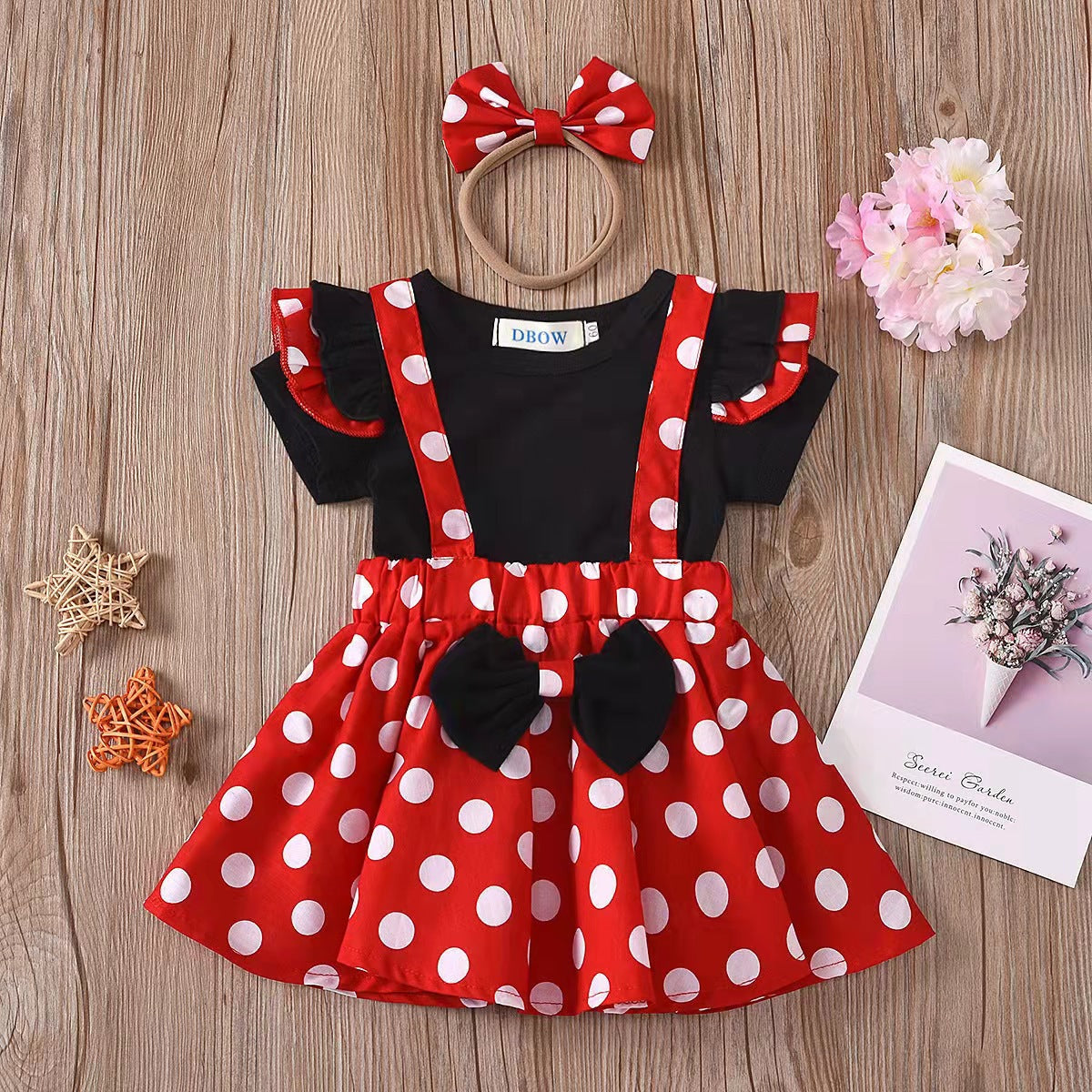 Children's Princess Western Style Cute Dot Mesh Skirt Short Children's Dress