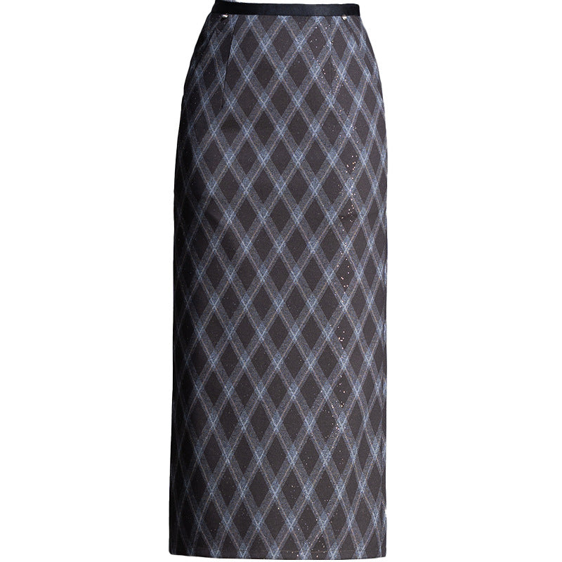 Women's Style Plaid Spring High Waist Slimming Mid-length Skirt