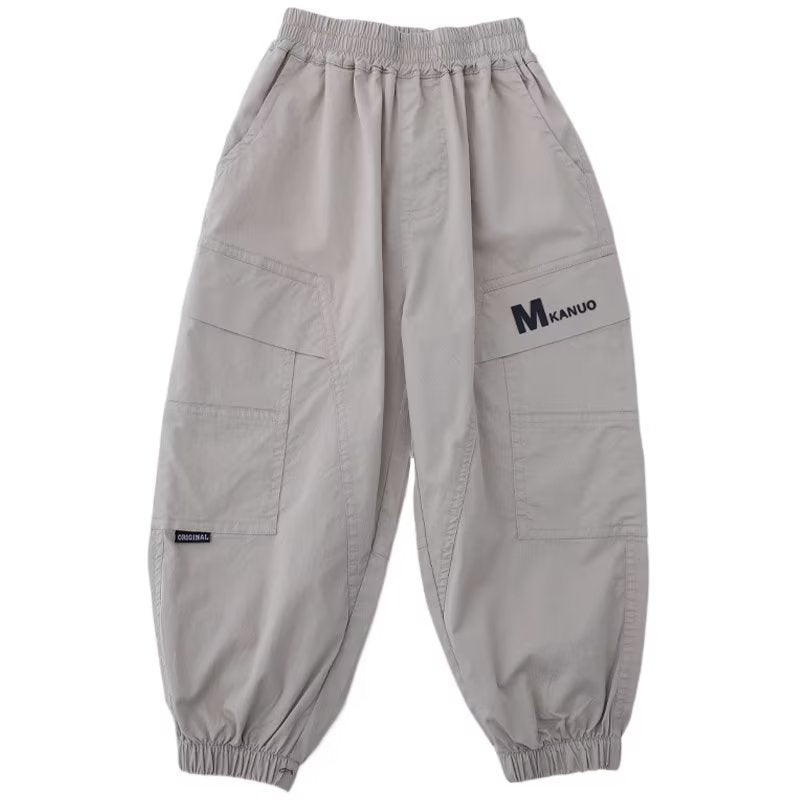 Children's Summer Cotton For Middle Big Thin Mosquito Repelling Printed Large Children's Pants