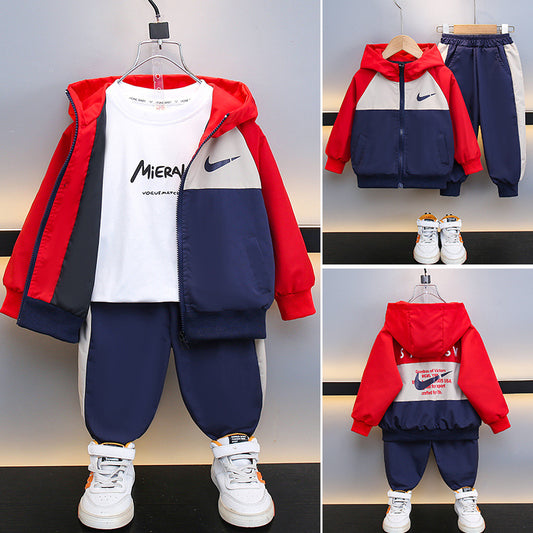 Children's Autumn Clothing Shell Jacket Handsome Western Style Children's Suit
