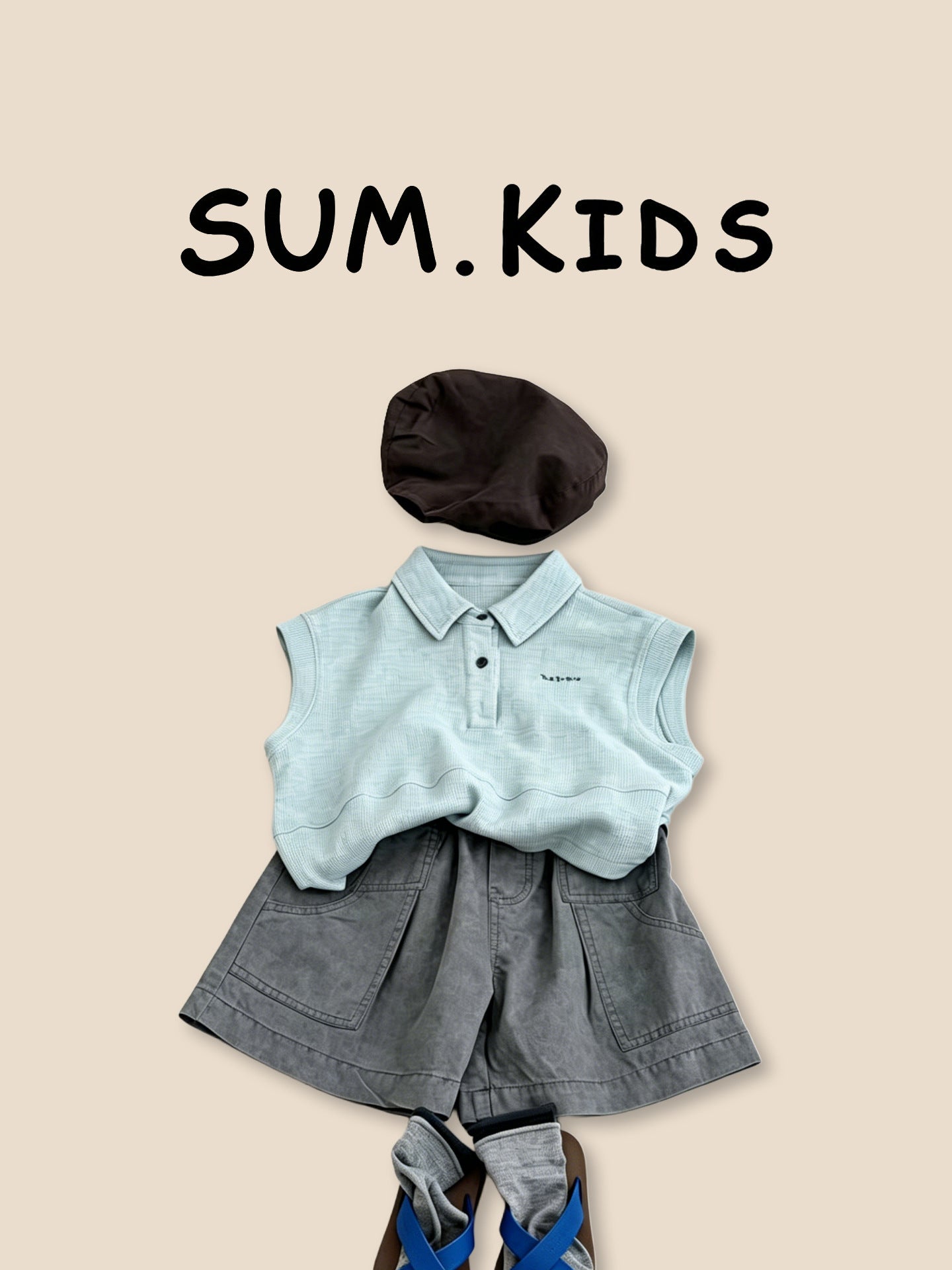 Summer Clothing Korean Casual Style Sleeveless Shirt Shorts Handsome Children's Suit