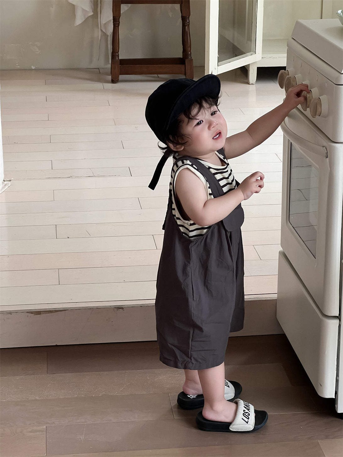 Children's Boy Summer Clothing Thin Clothes Korean Style Striped Children's Suit