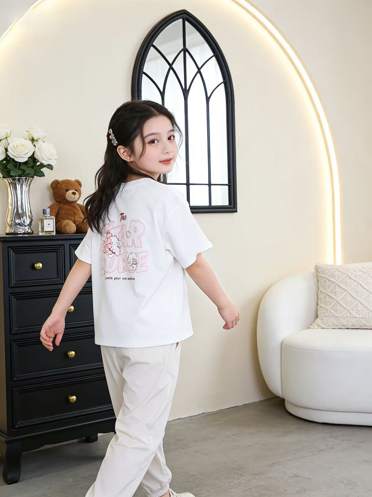 Children's Small Yellow Duck Short Sleeve Clothing Children's T-shirt