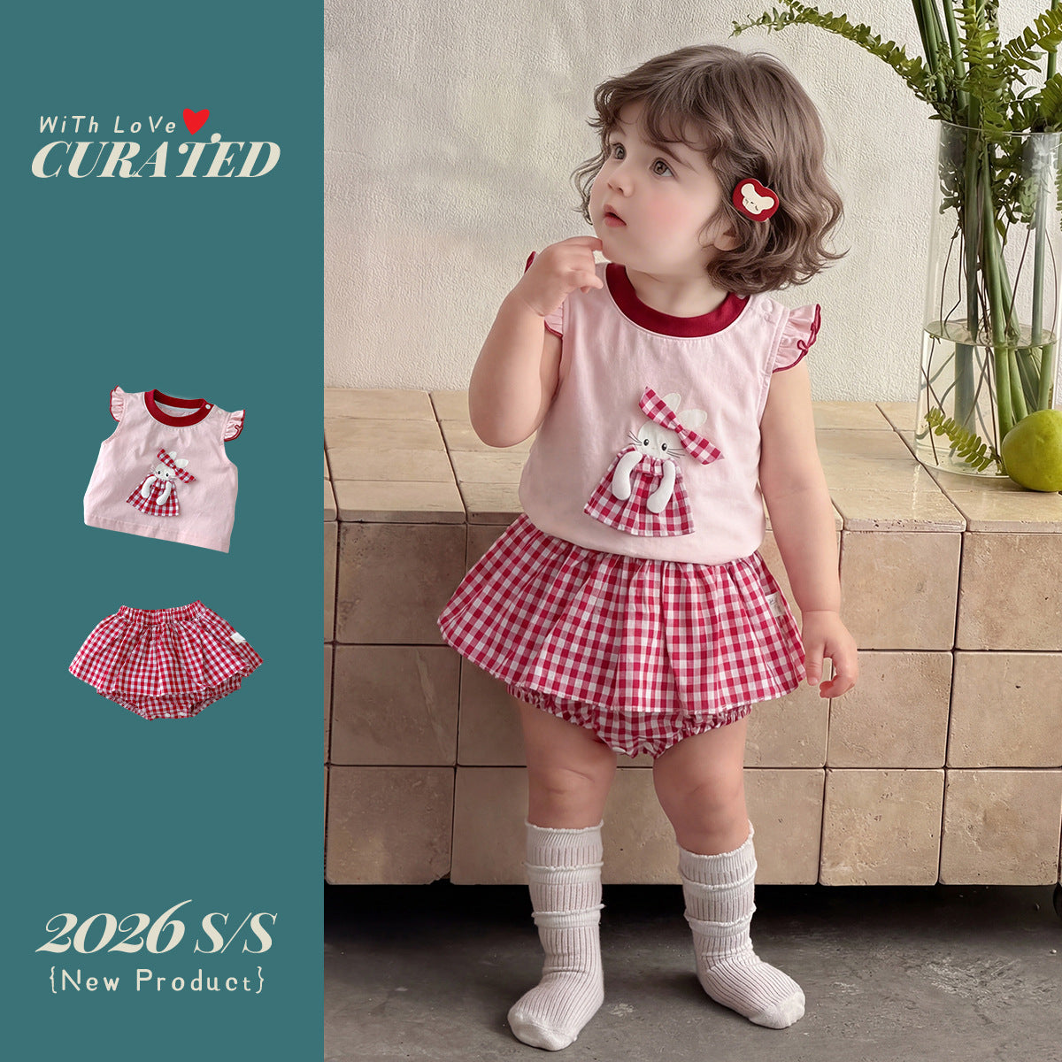 Children's Year Old Two-piece T-shirt Top Bloomer With Skirt Children's Suit