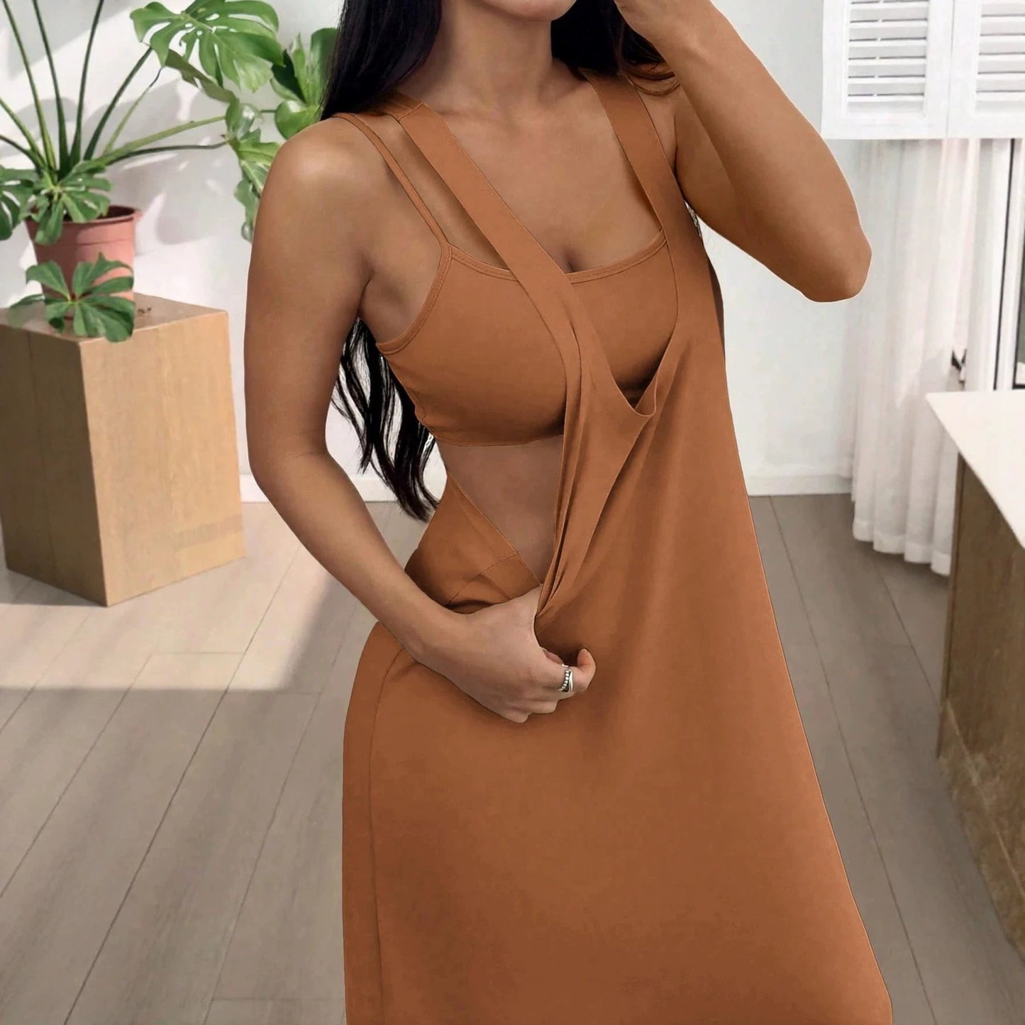 Summer Temperament Unique Two-piece Set Solid Color Niche Fashion Casual Suit