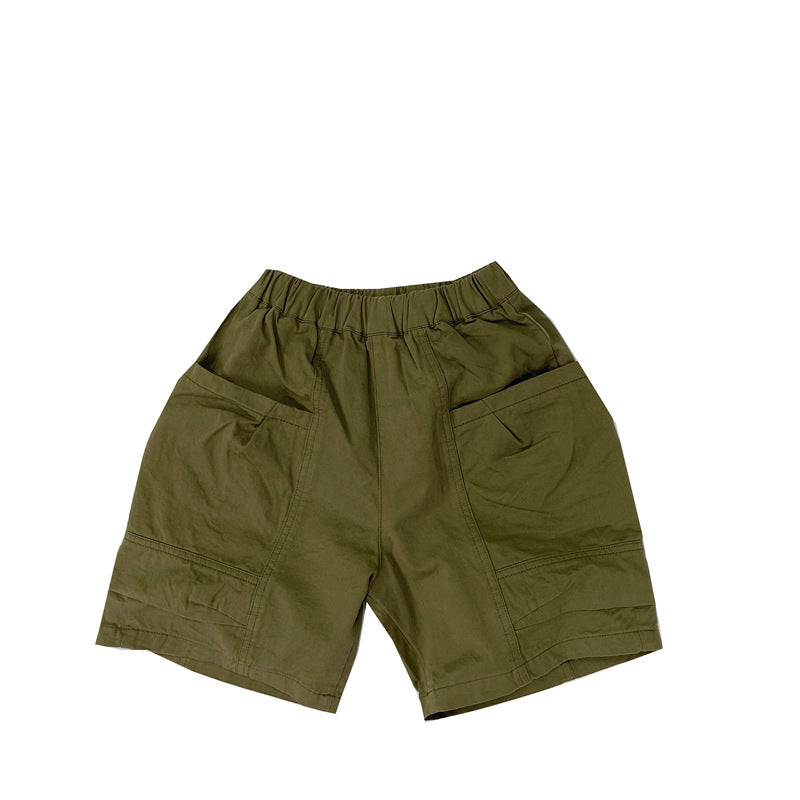 Children's Overalls Summer Middle Boys Casual With Pocket Shorts Fashionable Children's Pants