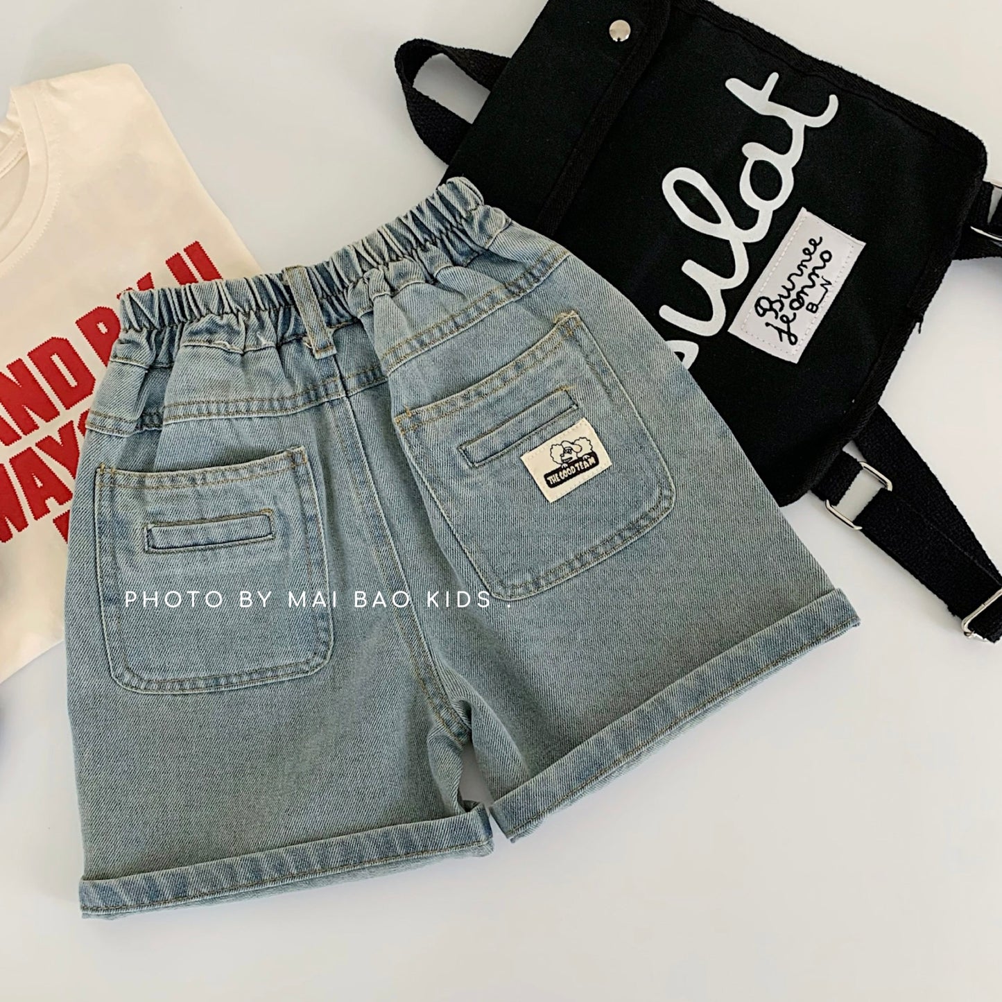 Children's Denim Shorts Summer Boys Solid Color Loose Bermuda Boy Children's Pants