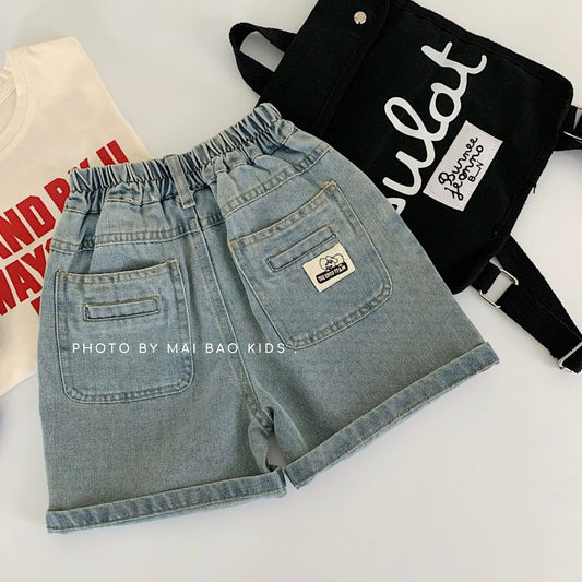 Children's Denim Shorts Summer Boys Solid Color Loose Bermuda Boy Children's Pants