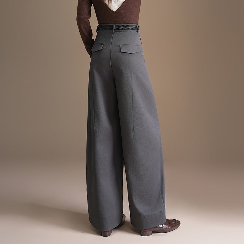 Women's Dark Gray Female Trousers Autumn Elegant Casual Pants