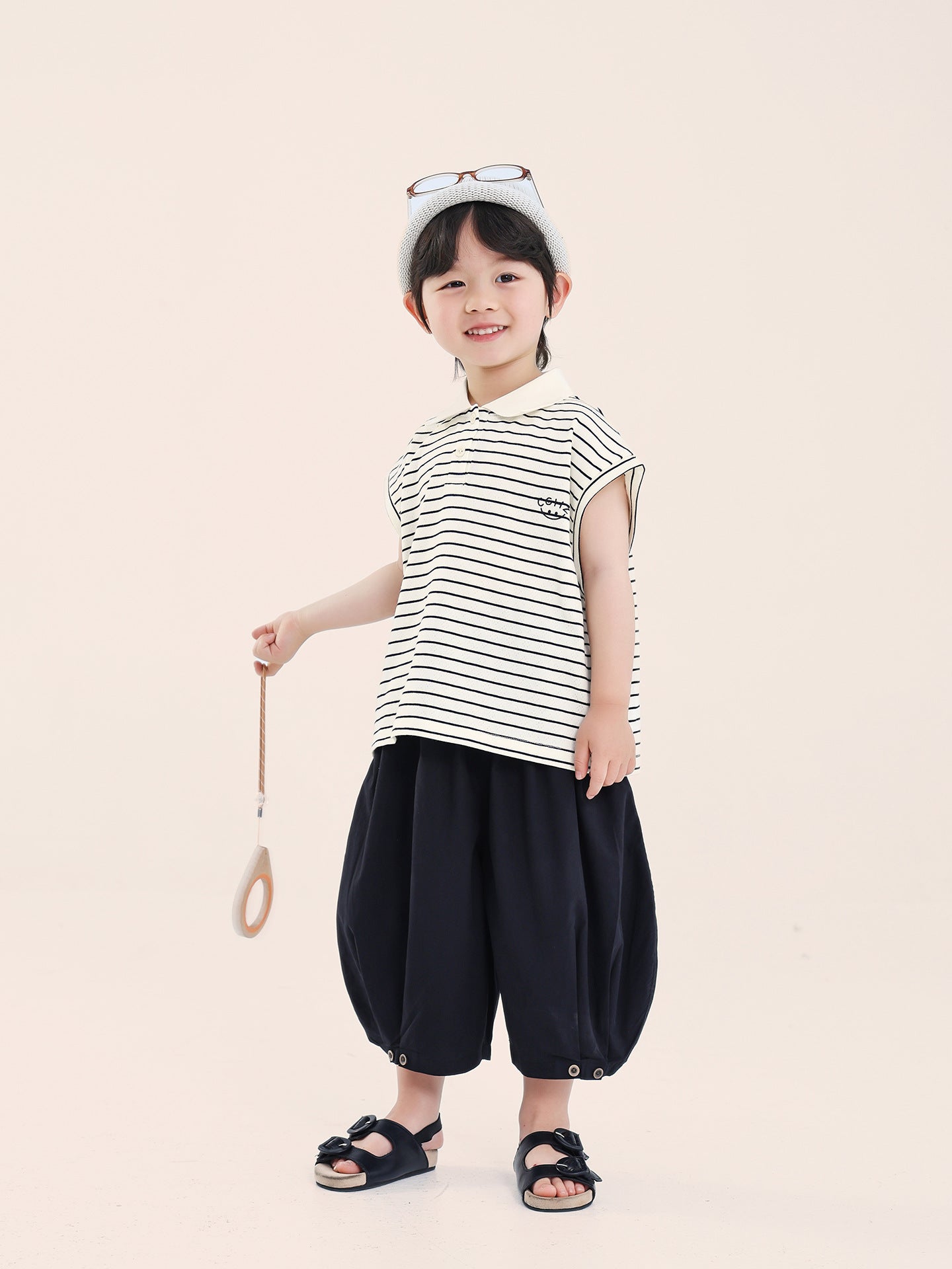 Children's Boy's Short-sleeved Summer Striped Shirt Sleeveless Children's T-shirt