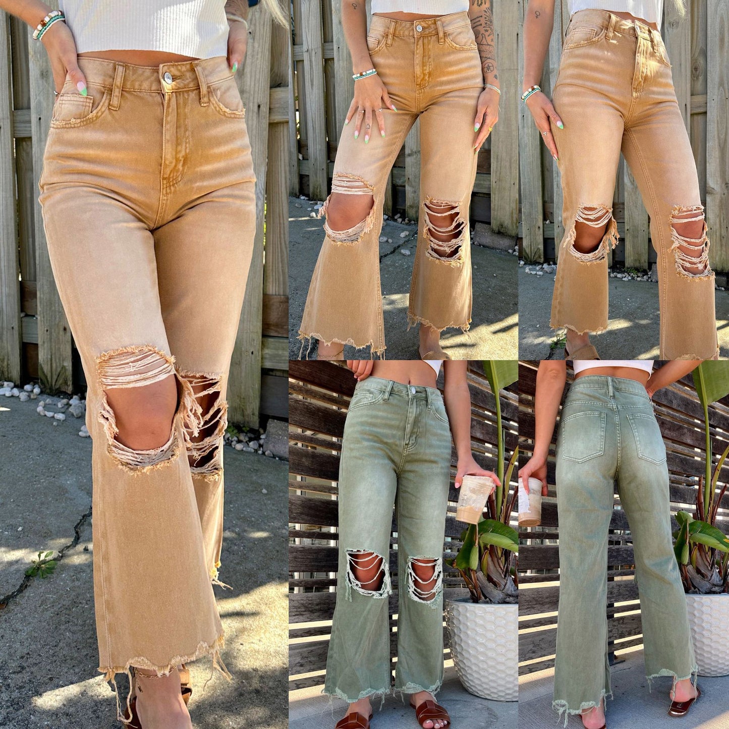 Women's High Quality Ripped Straight Loose Women's Jeans
