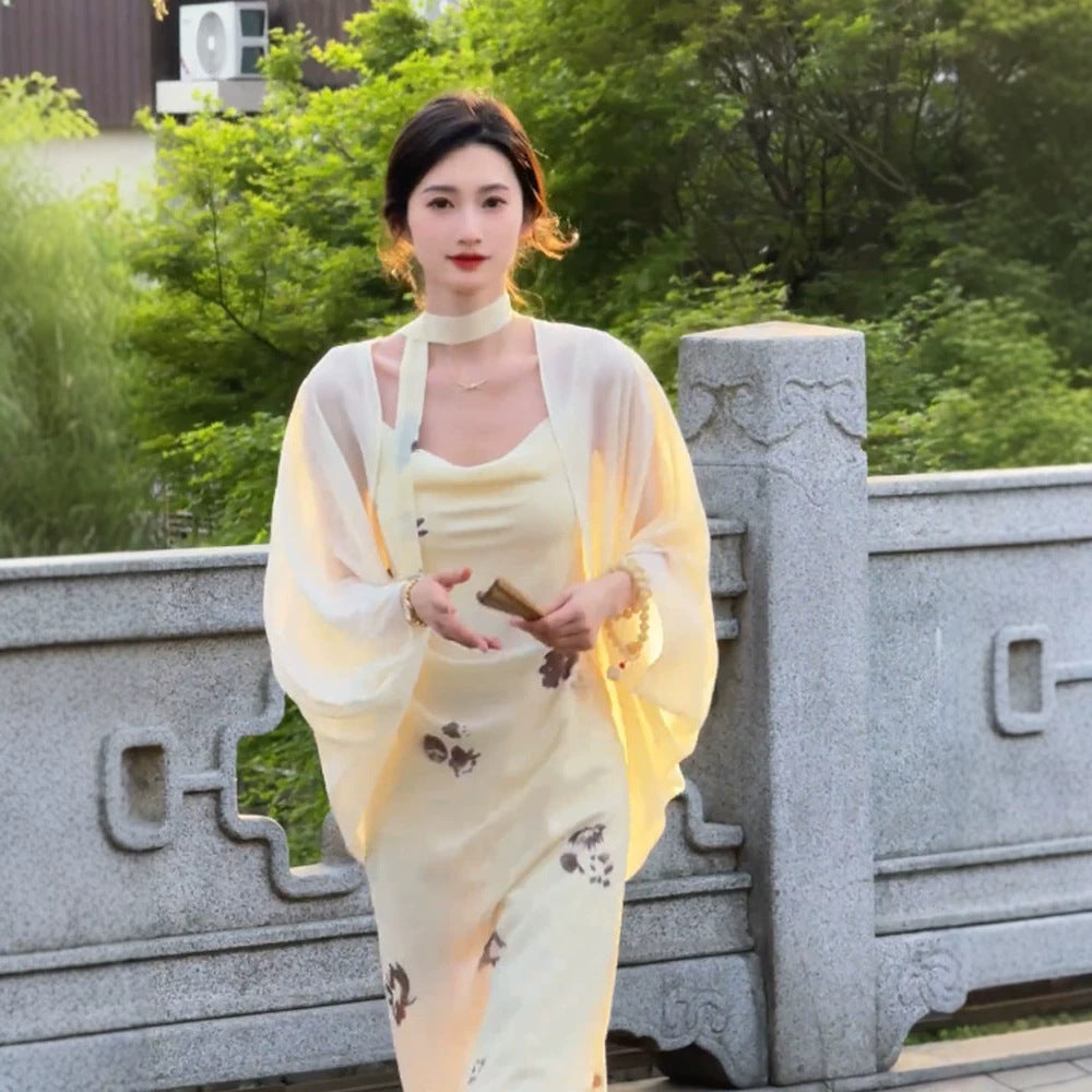 Women's Cheongsam Shawl Outer Match High-grade Tulle Super Fairy Thin Sun Clothing