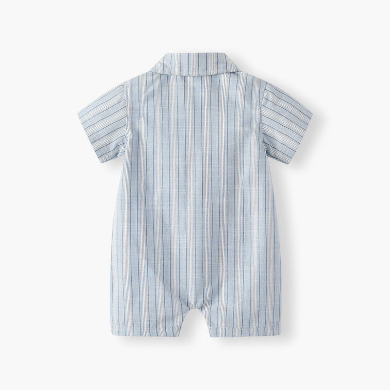 Clothes Thin Jumpsuits Striped Cotton Born Short Sleeve Boy's Jumpsuit, Climbing Suit