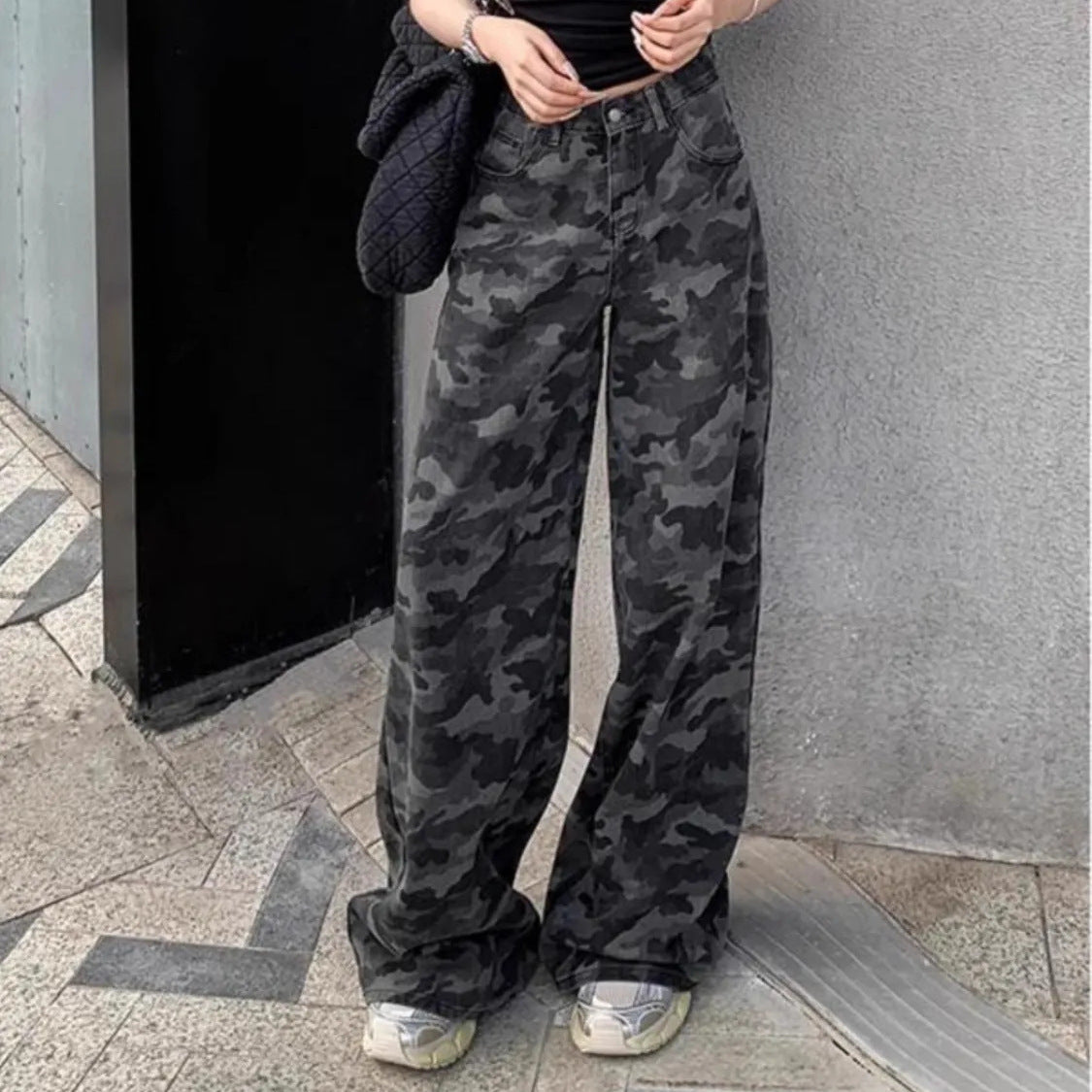 American High Street Camouflage Cargo Waist Slimming Loose Wide Leg Children's Pants
