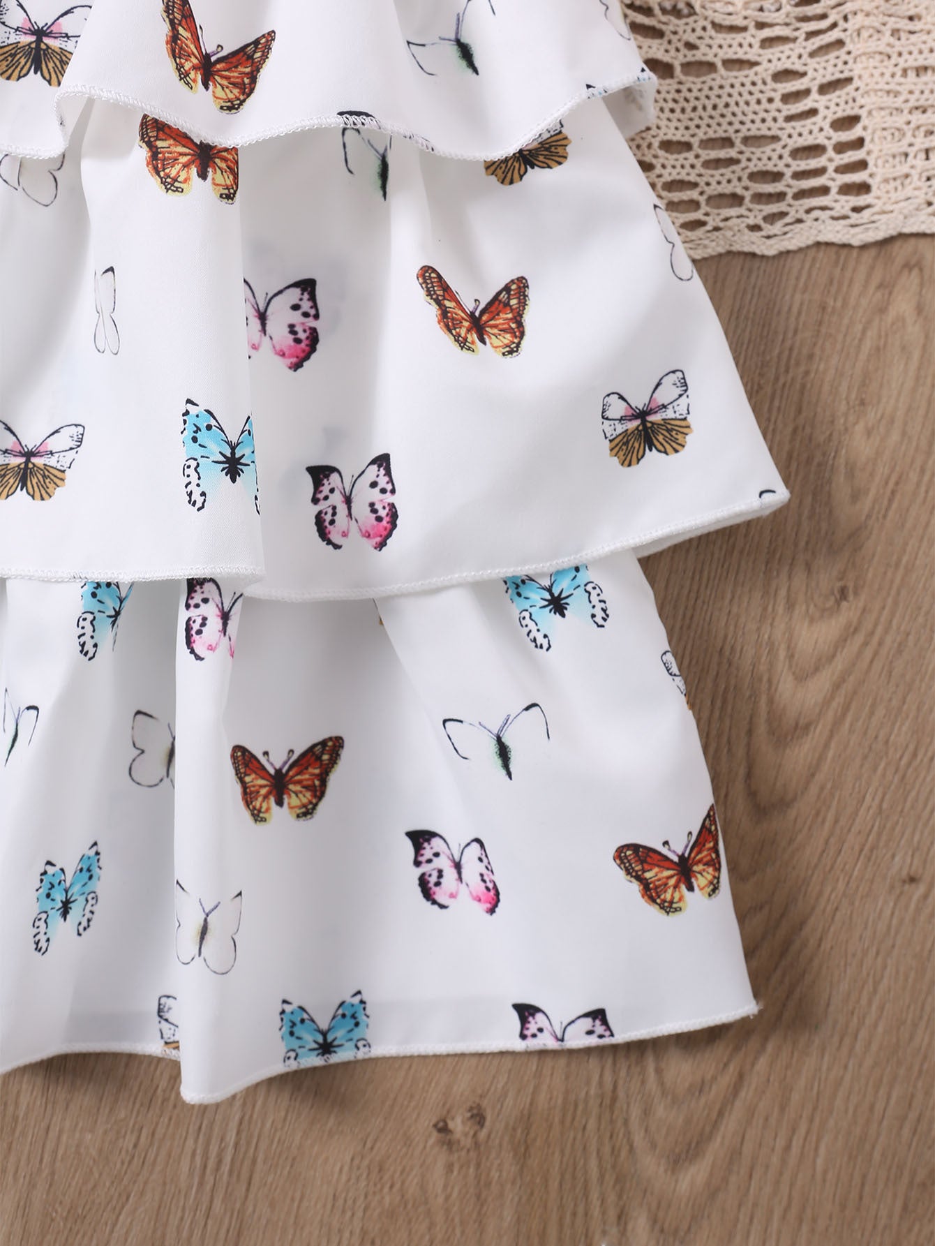 Flying Sleeve Denim Vest Suspenders Jumpsuit Children's Suit