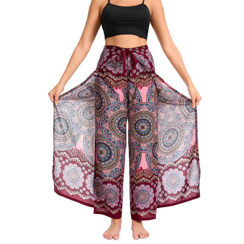 Bohemian Loose Rayon Culottes Thai Style Casual Pants