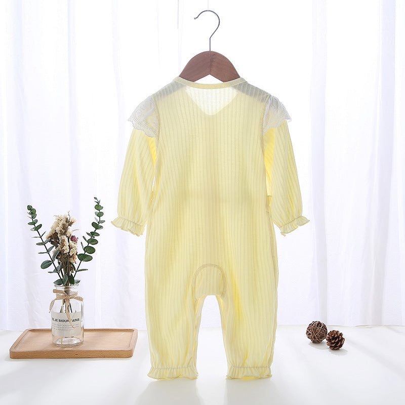 Women's Cute Jumpsuit Clothes Long Sleeve Bowknot Thin Jumpsuit, Climbing Suit