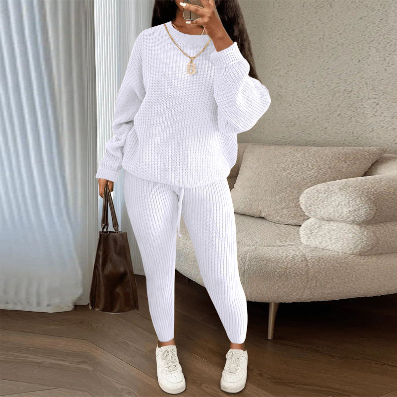 Durable Women's Knitting Trousers Woolen Yarn Fashion Casual Suit