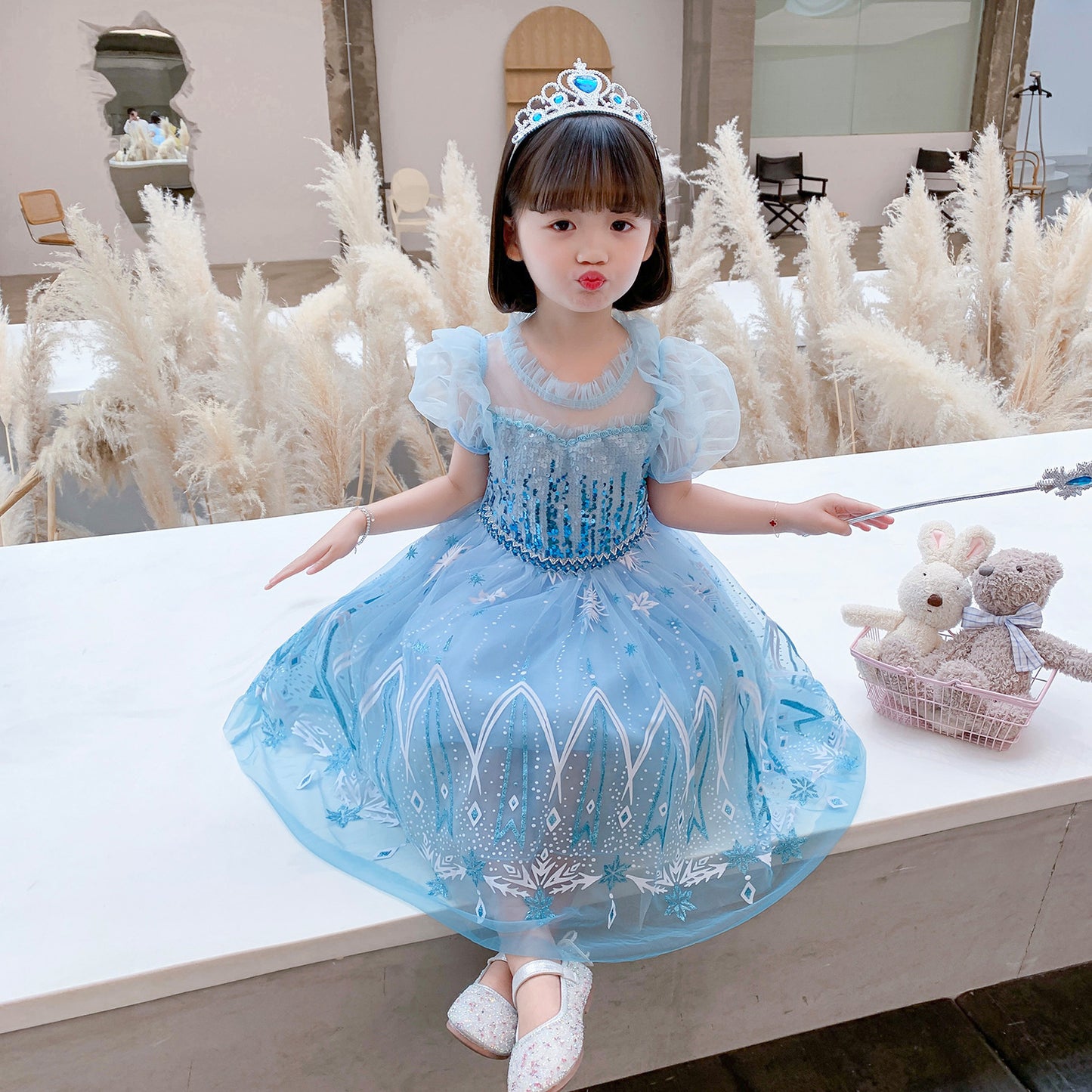 Summer Elsa 2 Princess Frozen Short Children's Dress