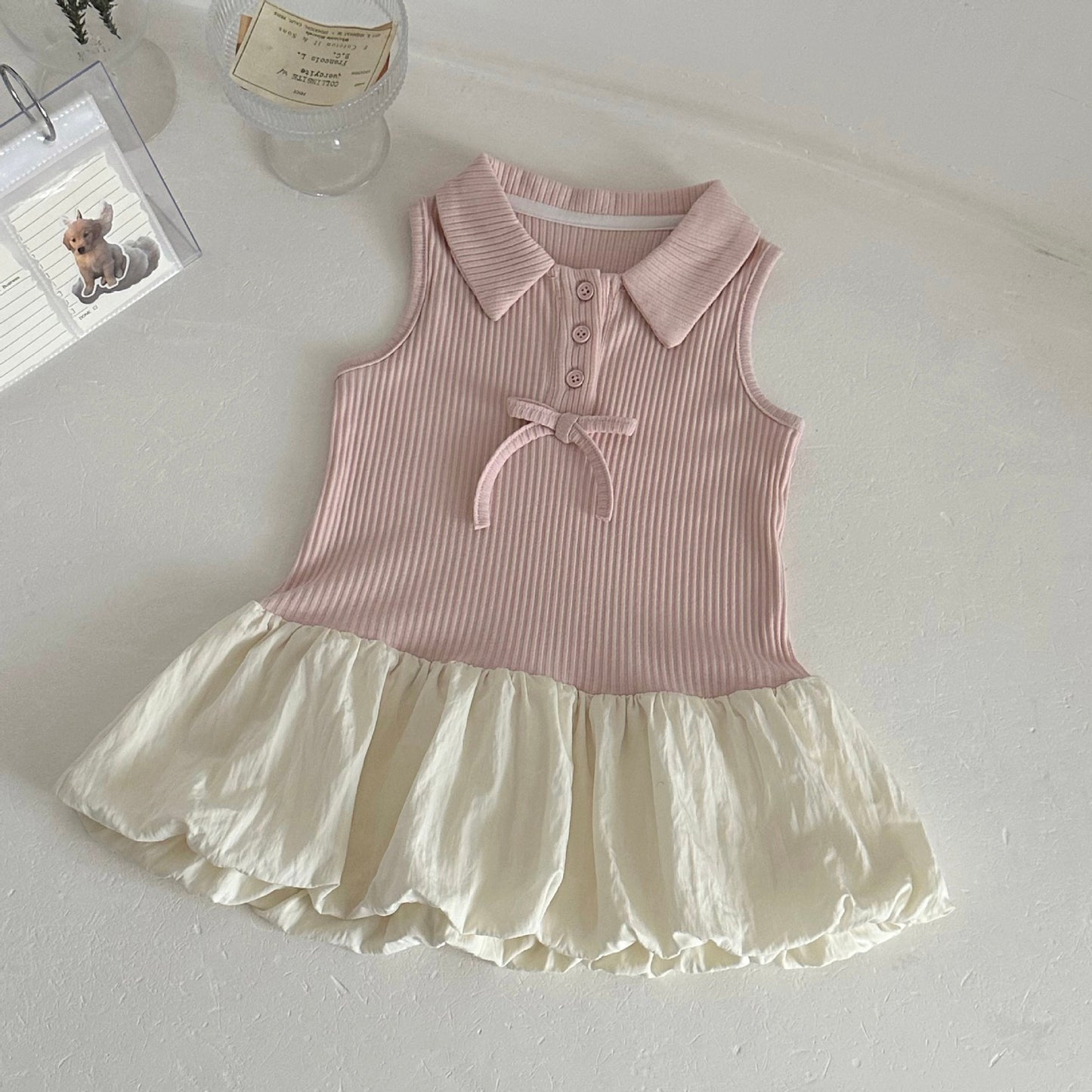 Summer Infant Collar Sleeveless Vest Bud Sweet Children's Dress