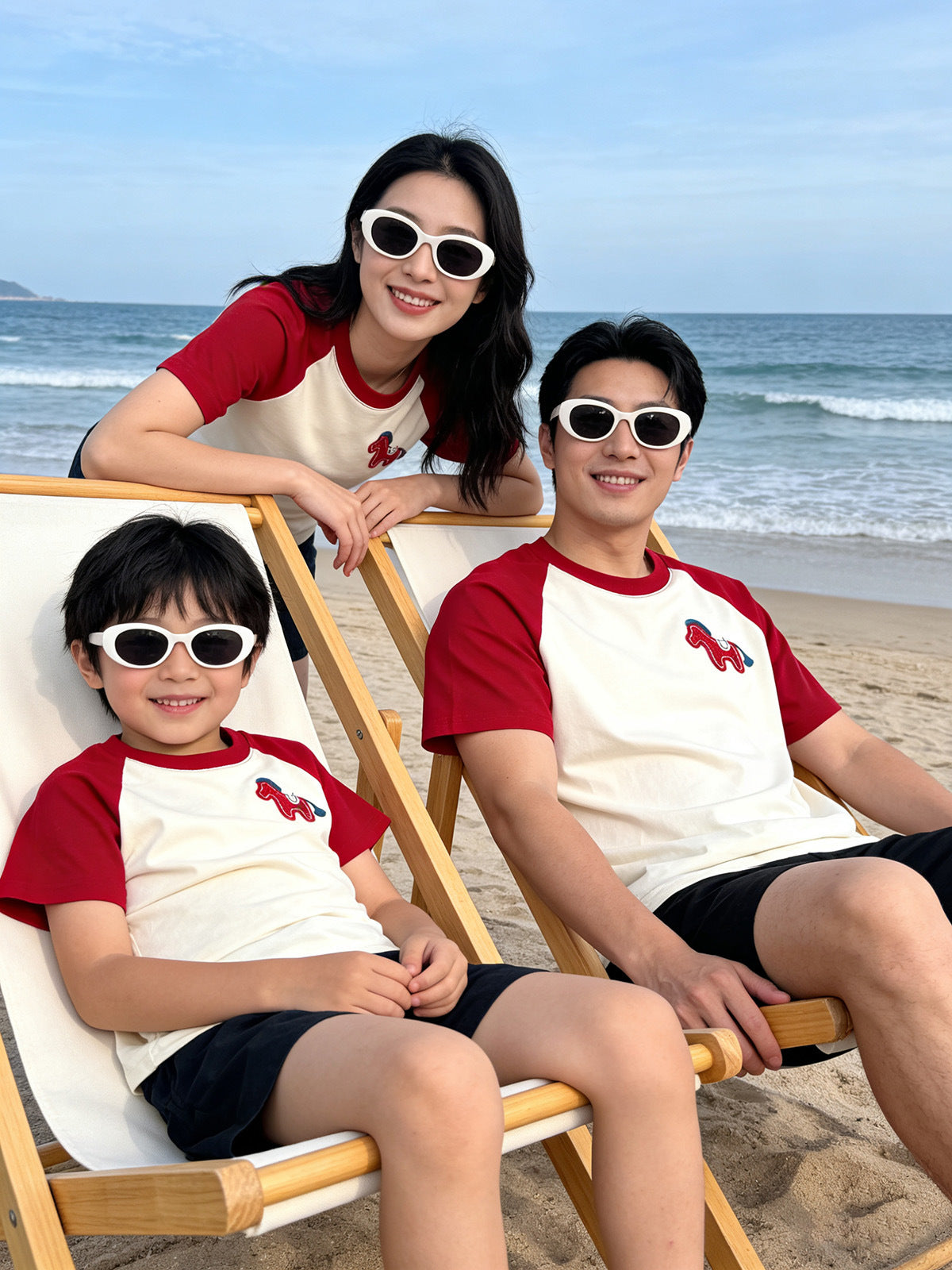 Suit Three Or Four Short-sleeved T-shirt Parent-child Outfit