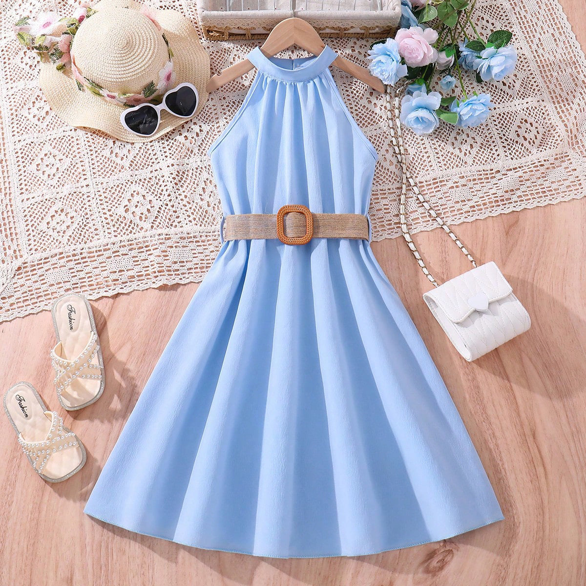 Children's Halter Sleeveless Princess Summer A- Line Children's Dress