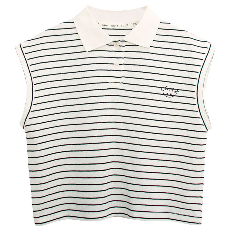 Children's Boy's Short-sleeved Summer Striped Shirt Sleeveless Children's T-shirt