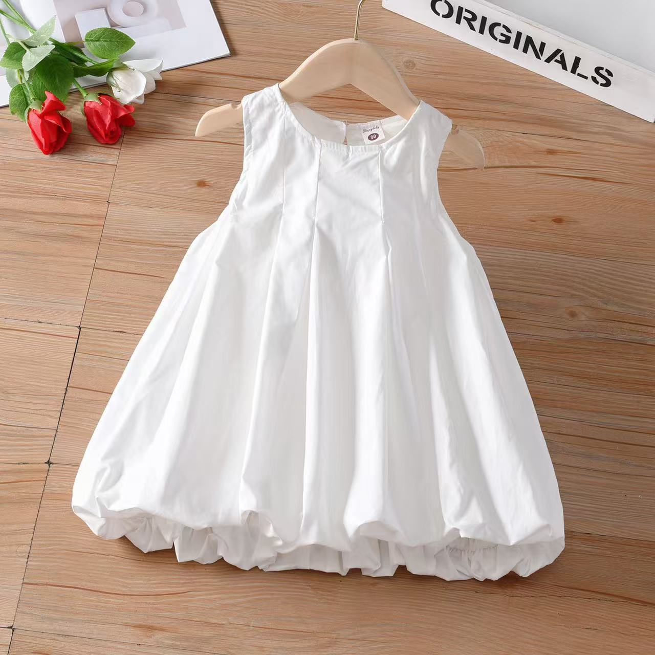 Children's Ethnic Style White Body Strap Braces Children's Dress