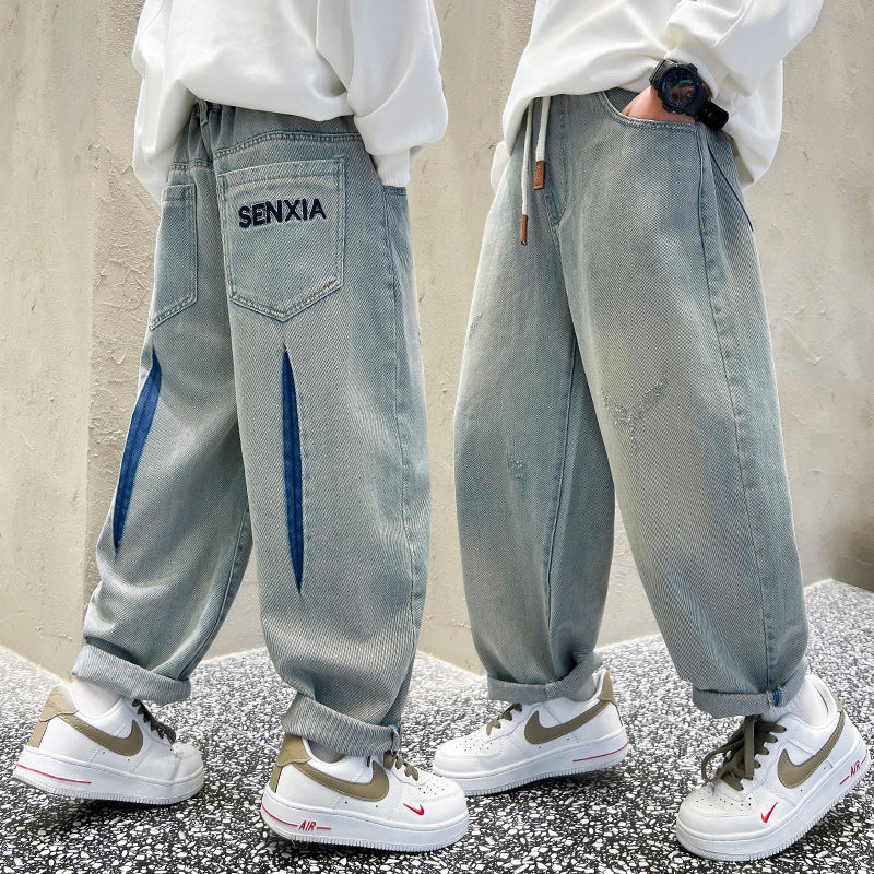 Children's Fashion Autumn Clothes Loose Middle Big Children's Pants