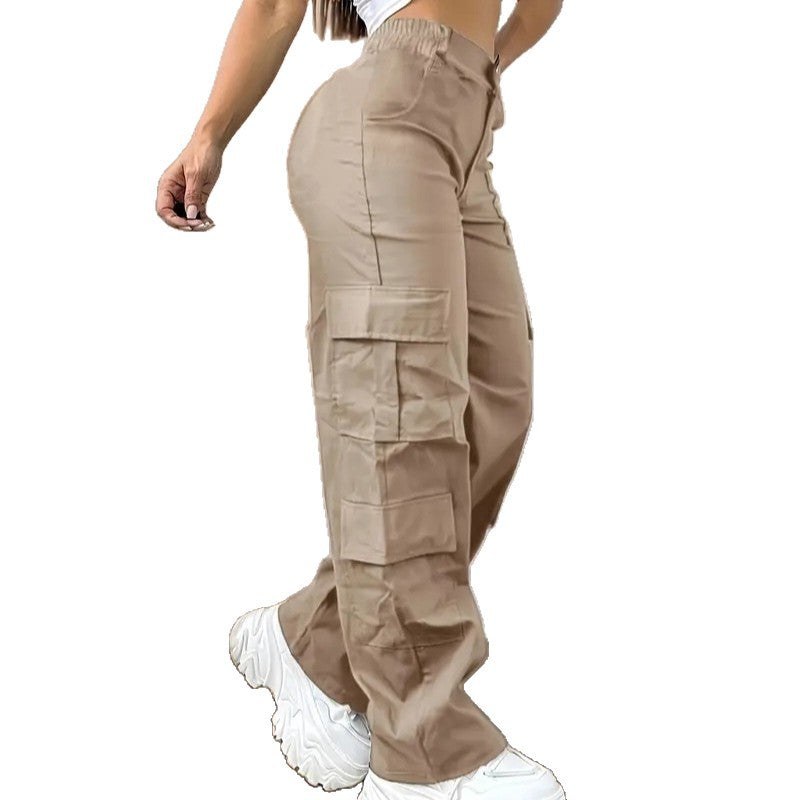 Women's Fashion Loose High Waist Cargo Casual Pants