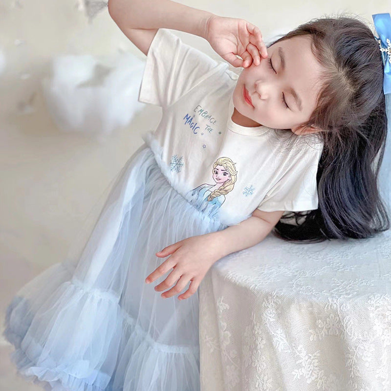 Children's Summer Aisha Princess Mesh Korean Style Fairy Pettiskirt Children's Dress