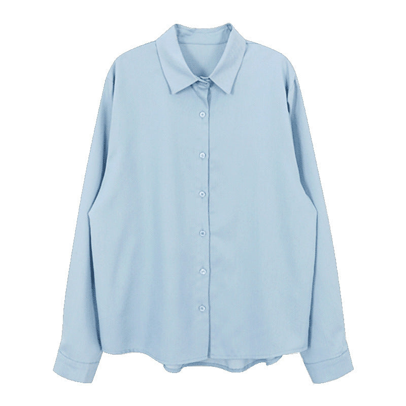 Women's Long-sleeved Shirt Korean Loose White Collar Blouse