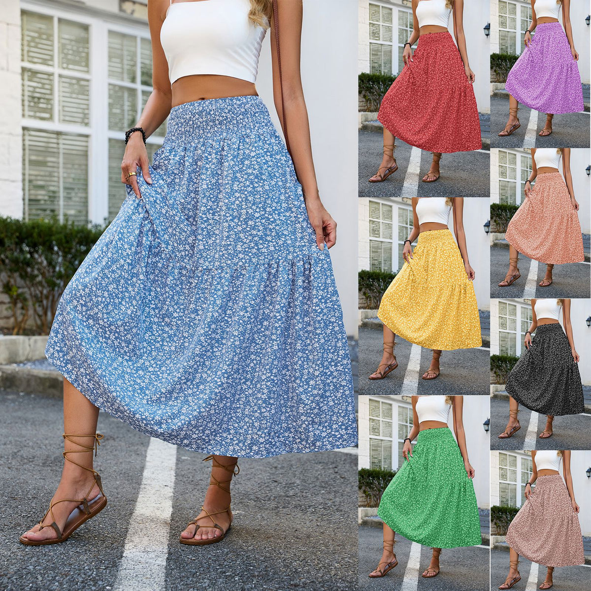 Dress Slim Fit Slimming Pleated High Skirts