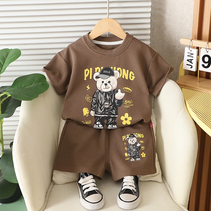 Children's Short-sleeved T-shirt Summer Clothing Shorts Clothes Children's Suit