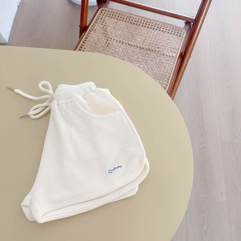 Sports Style Short Elastic Waist Loose Casual Children's Pants