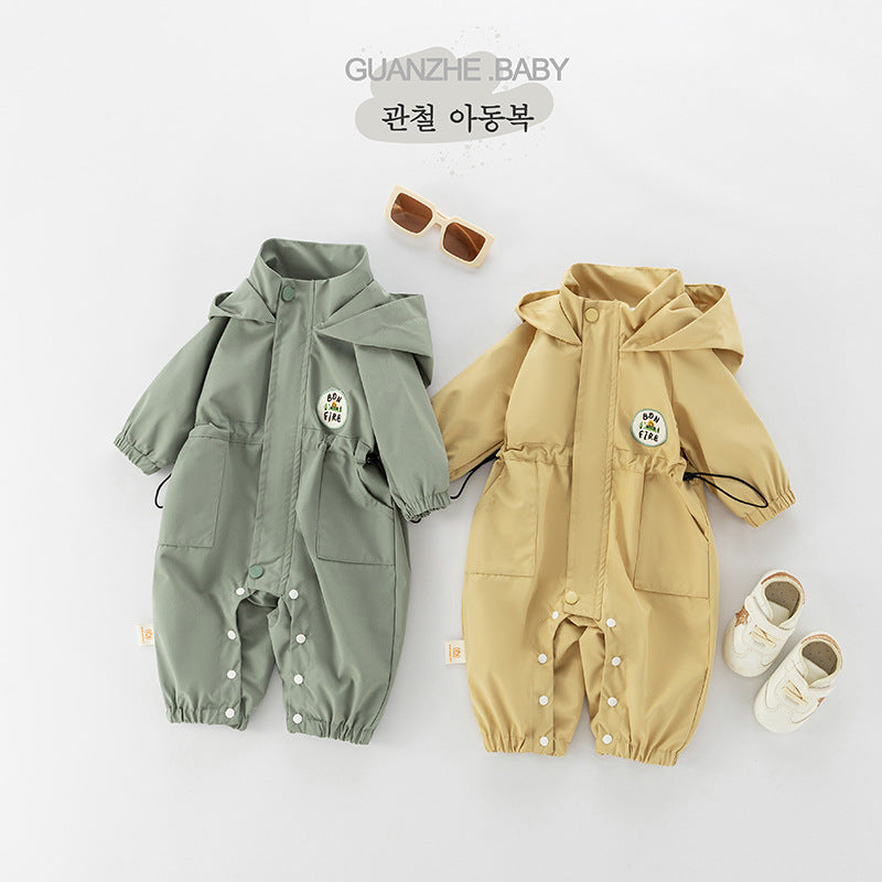 Clothes Autumn Clothing Korean Style Shell Jacket Tooling Jumpsuit, Climbing Suit