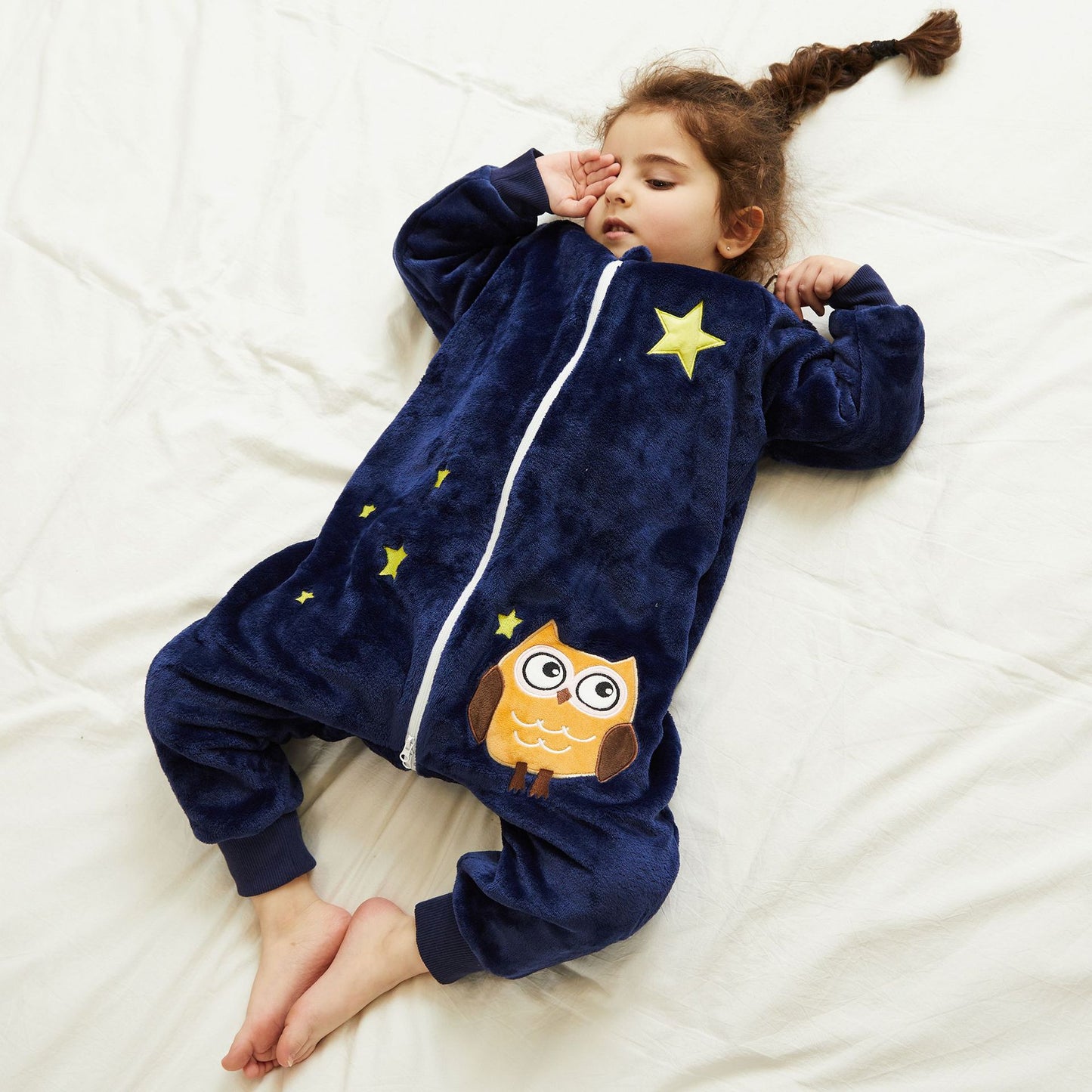 Children's One-piece Pajamas Flannel Cartoon Christmas Clothing Sleeping Jumpsuit, Climbing Suit