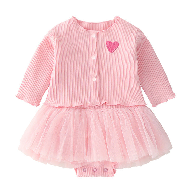 Autumn Summer Jumpsuit Romper Princess Dress Two-piece Born Jumpsuit, Climbing Suit