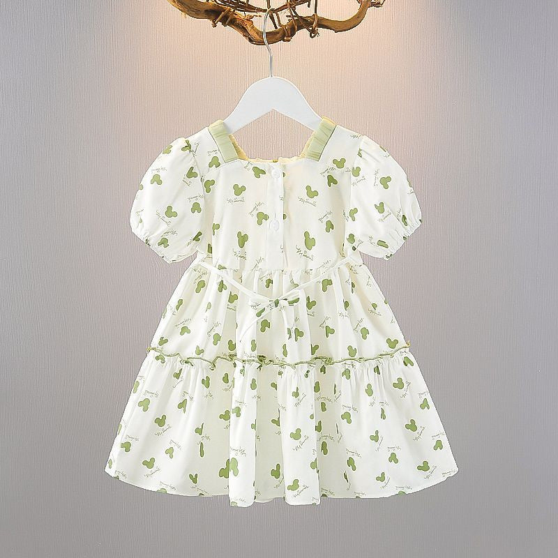 Short-sleeved Summer Bow Skirt Little Fashionable Children's Dress