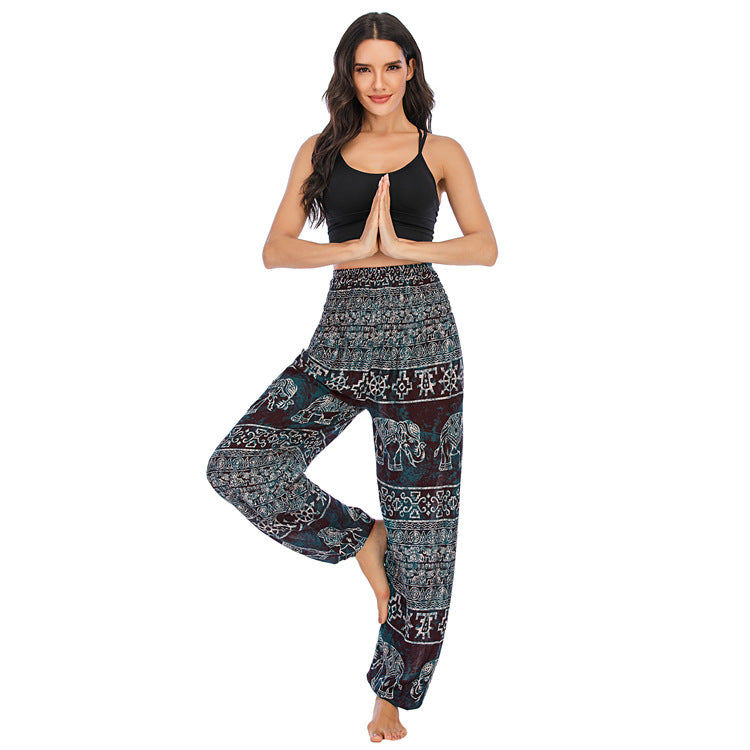 Thailand Elephant Yoga Bloomers Clothes Trousers Casual Pants