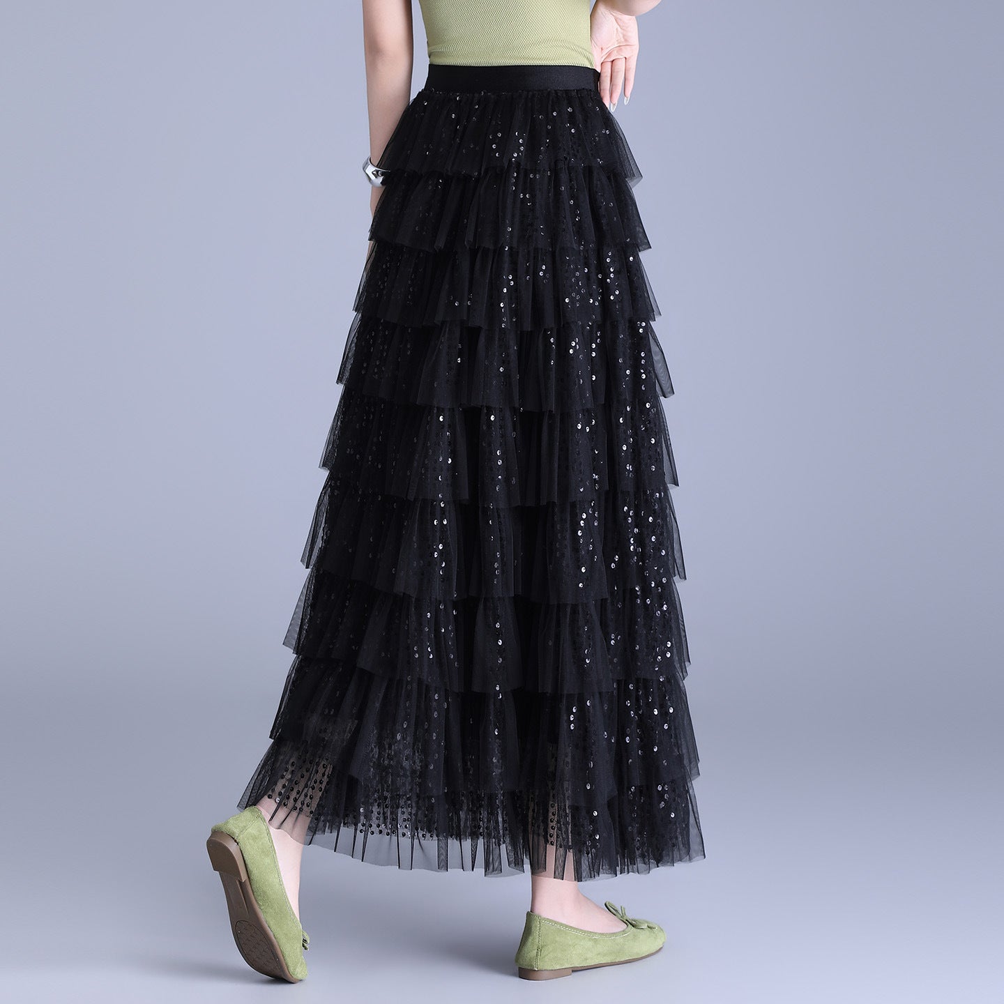 Women's Spring High Waist Puffy A- Line Skirt