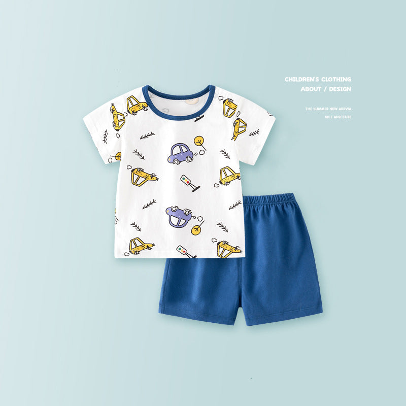 Children's Sleeve Boys Summer Wear Princess Clothes Pajamas Children's Suit