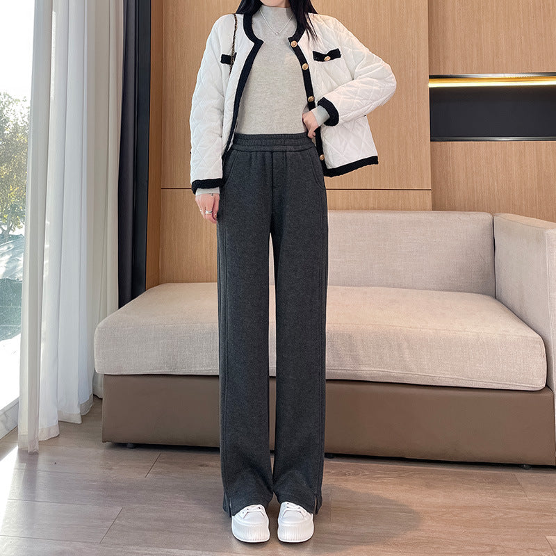 Innovative Women's Thick Fleece-lined Fashion Straight Casual Pants